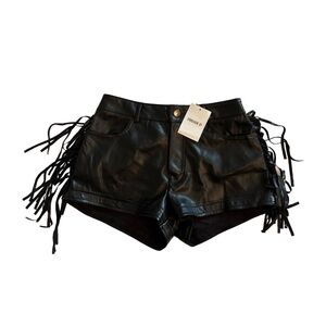 Forever 21 Black High Waist Fringe Shorts